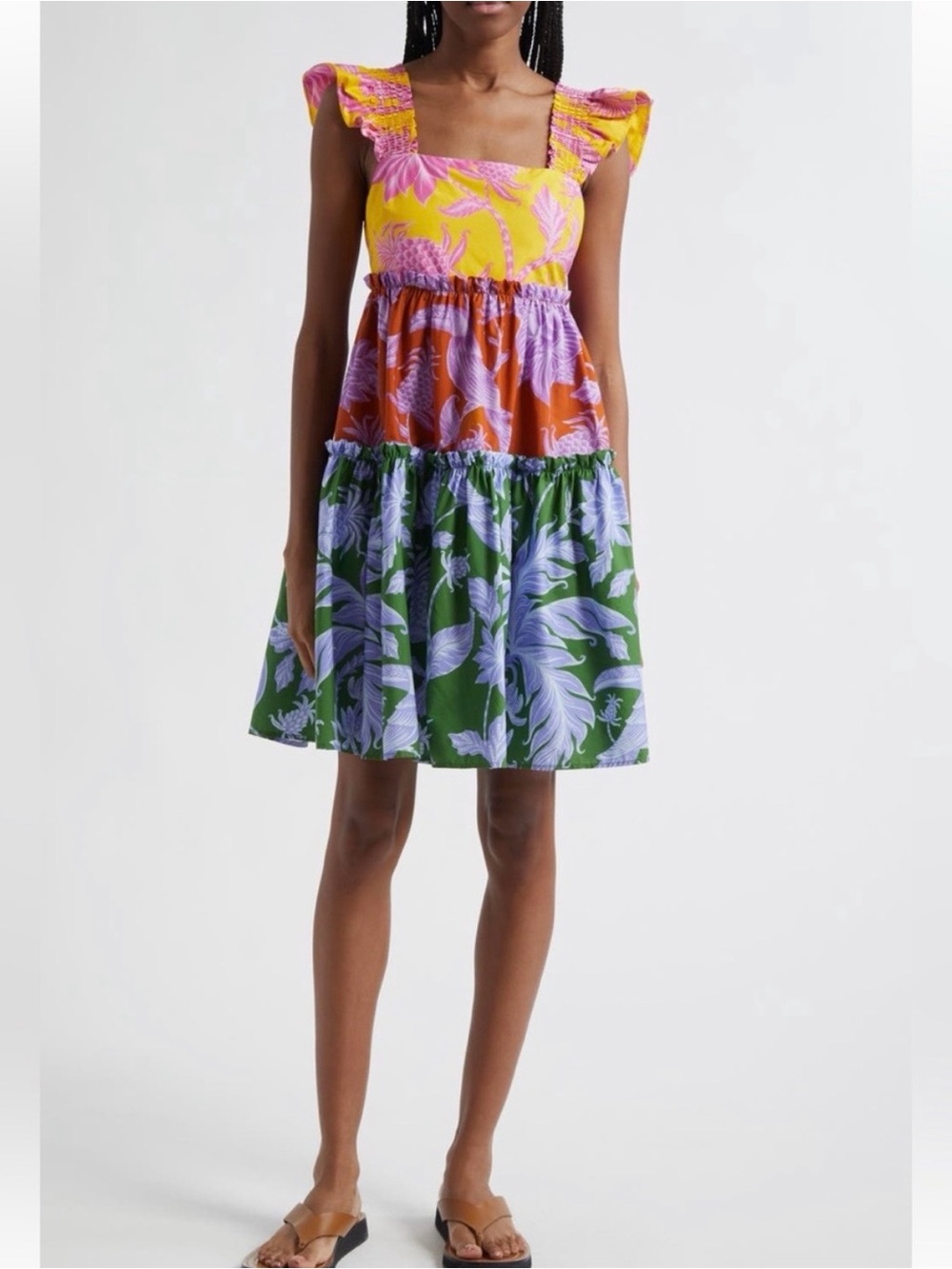 Farm Rio Tropical Swing Mix Mini Dress